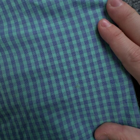 Brooks Brothers Short Sleeve Button Up Shirt Men Cotton Purple Green Medium Reg - Picture 14 of 16